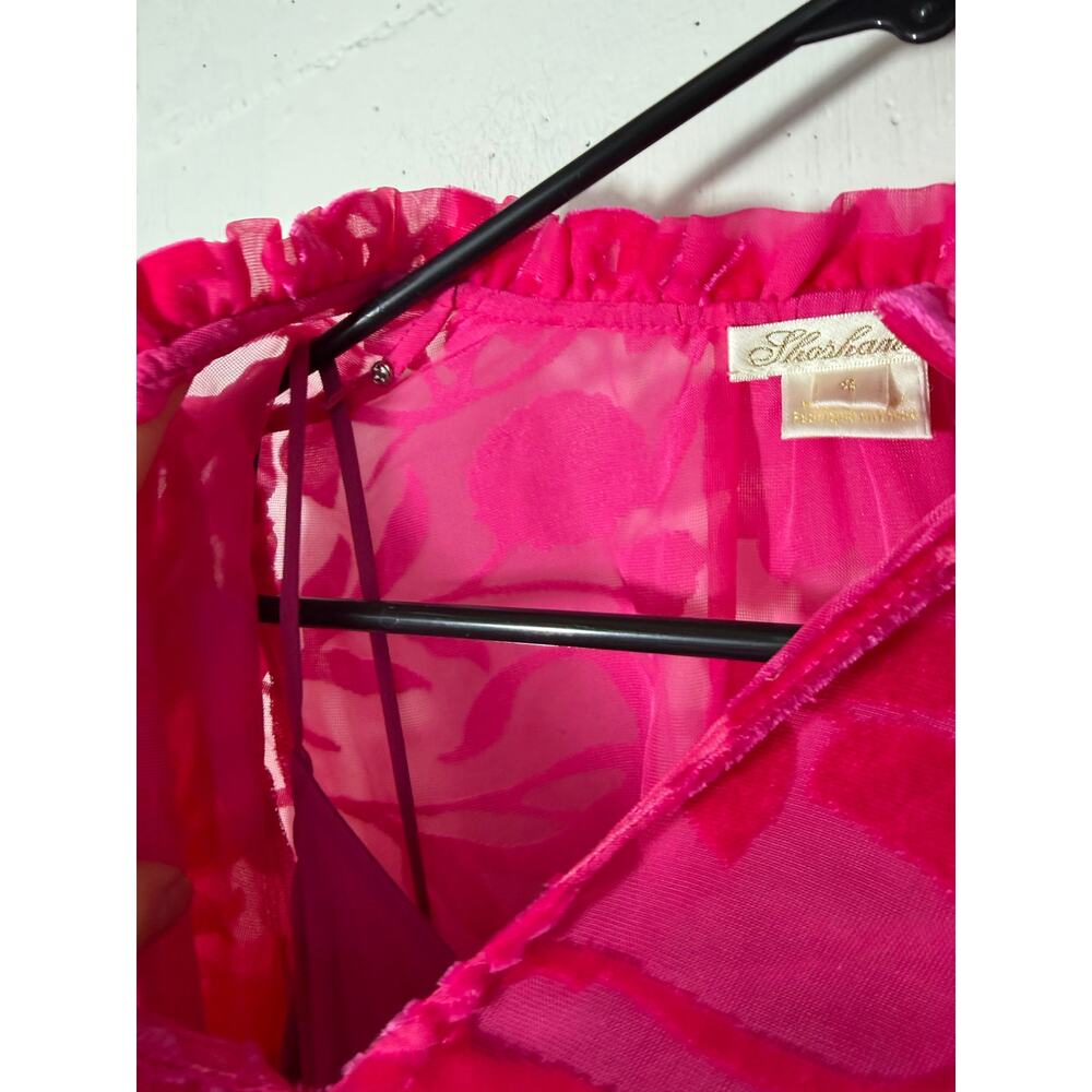 Shoshanna Arlene Tiered Velvet Burnout Mini Dress Size 4 Pink - Picture 6 of 10